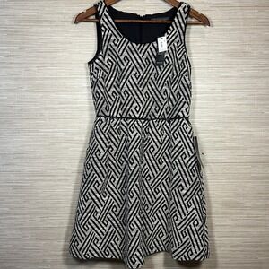 Limited Outback Red Geometric Print Sleeveless Fit Flare Dress Black & White SZ0